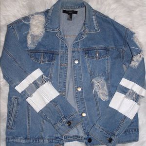 Trendy Forever 21 distressed jean jacket